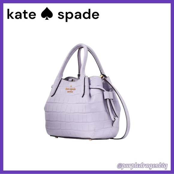 KATE SPADE DUMPLING CROC EMBOSSED LAVENDER CREAM MINI SATCHEL NWT✨✨FINAL PRICE✨✨ - Picture 2 of 5